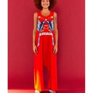 Farm Rio red jumpsuit brasiliera M